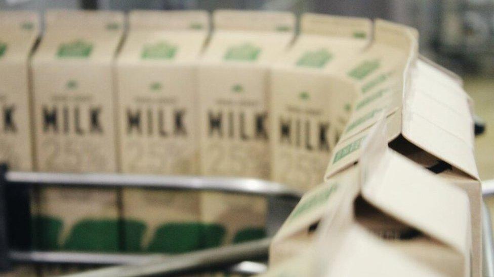 Jersey Dairy 2.5% one-litre milk cartons