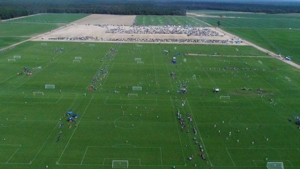 Football pitches at a tournament in New Jersey