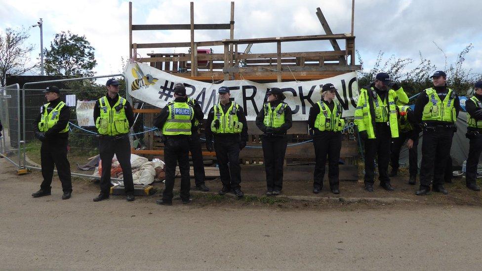 Police at fracking protests