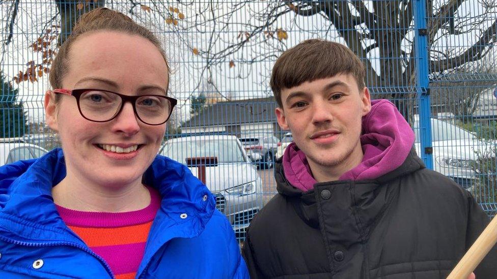 Classroom assistants Maria Rogan and Eamon McQuillan