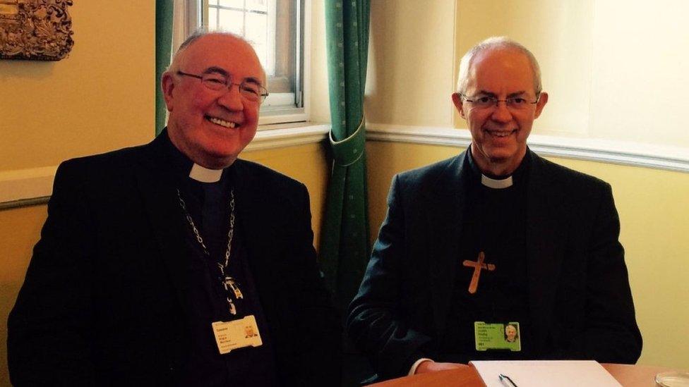 The Right Rev Dr Angus Morrison (left) with the Most Reverend Justin Welby