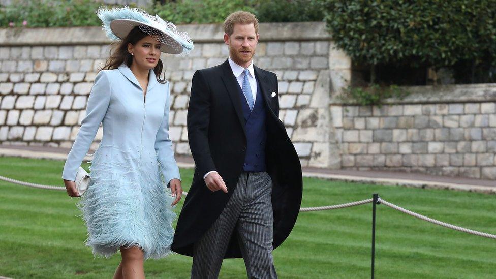 Lady Sophie Windsor and the Duke of Sussex arrive ahead of the wedding of Lady Gabriella Windsor and Thomas Kingston