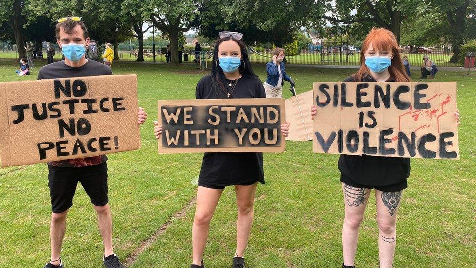 Black Lives Matter protesters in Lydney