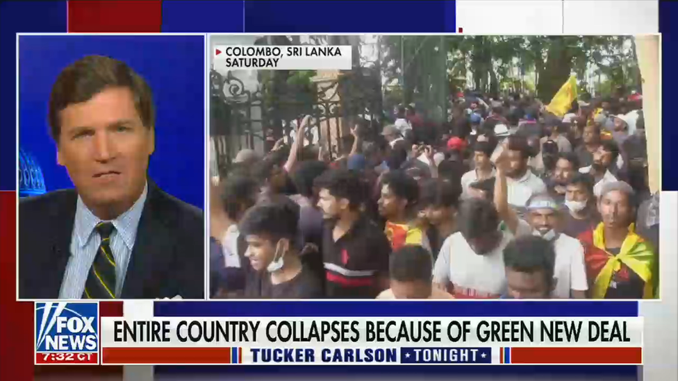 Screenshot from Tucker Carlson's show on Fox News