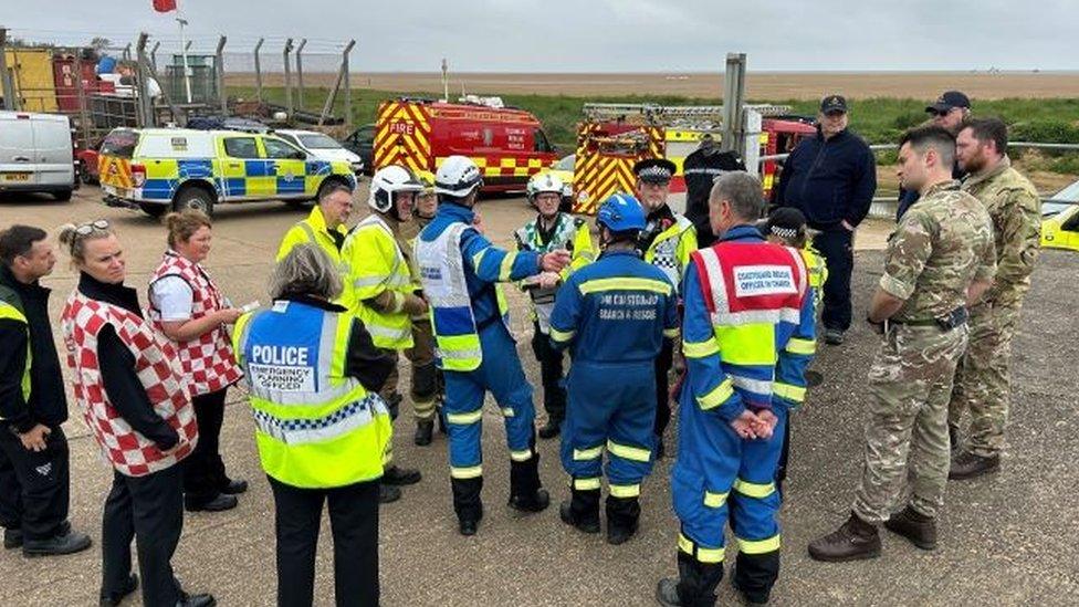 Emergency crews at Donna Nook