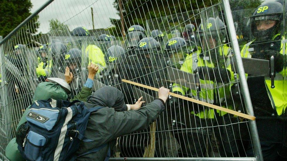 G8 riot at Auchterarder 2005