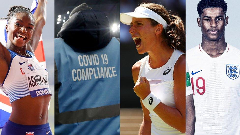 Dina Asher-Smith, a COVID compliance officer, Johanna Konta and Marcus Rashford