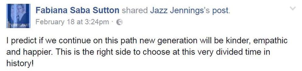 Fabiana Sana Sutton: I predict if we continue on this path new generation will be kinder, empathic and happier. This is the right side to choose at this very divided time in history!