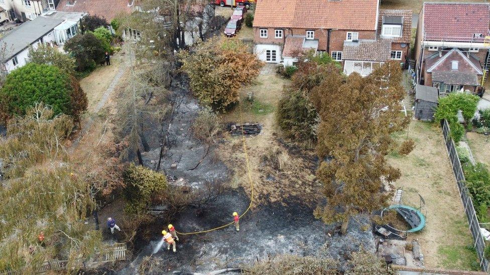 Drone picture of Ashill fire