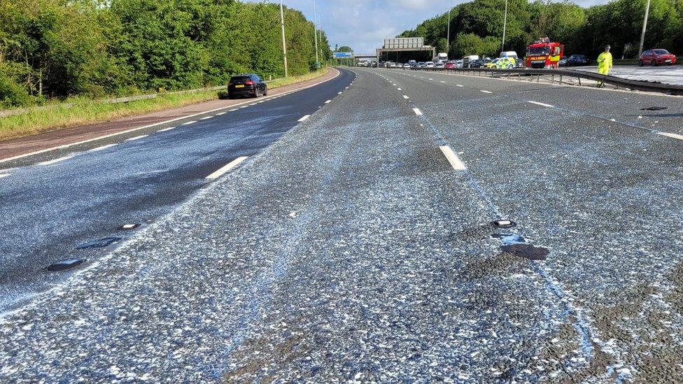 Milk spillage on the M6