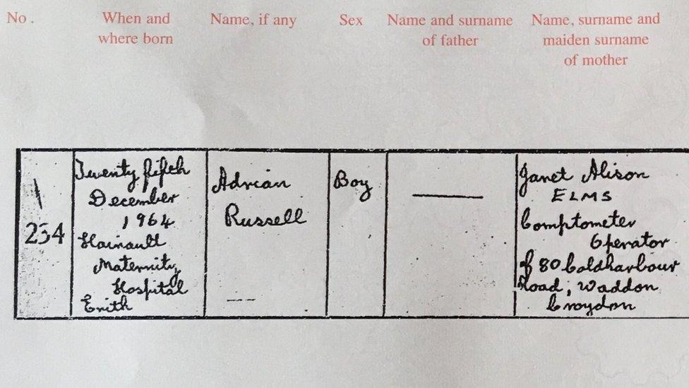 Khalid Masood's birth certificate