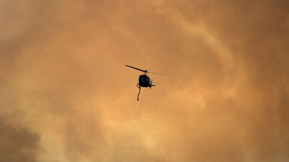 Helicopter in California wildfire