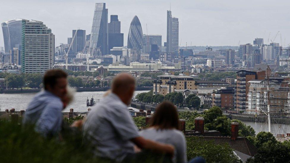 A view of the City of London seen from Greenwich