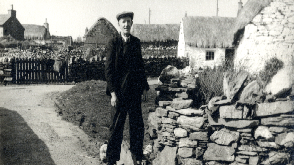 Stone wall building at Cregneash