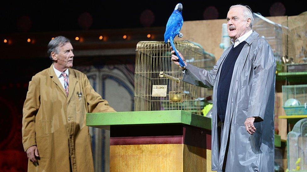 Michael Palin and John Cleese performing the Dead Parrot Sketch in 2014