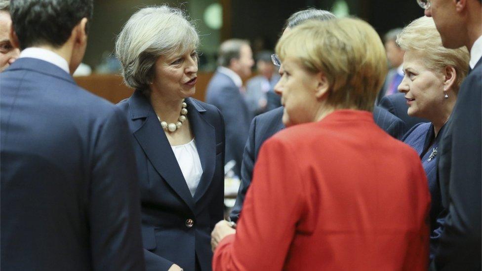 Theresa May and Angela Merkel