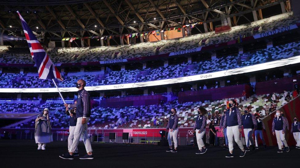 GB team at opening ceremony.