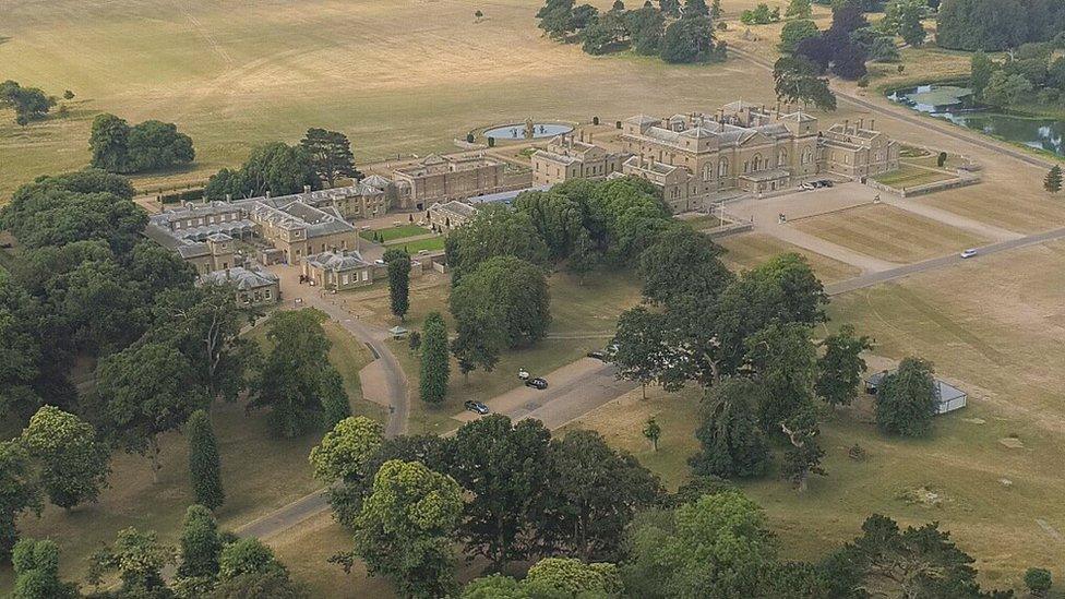 Aerial view of Holkham Hall in Norfolk