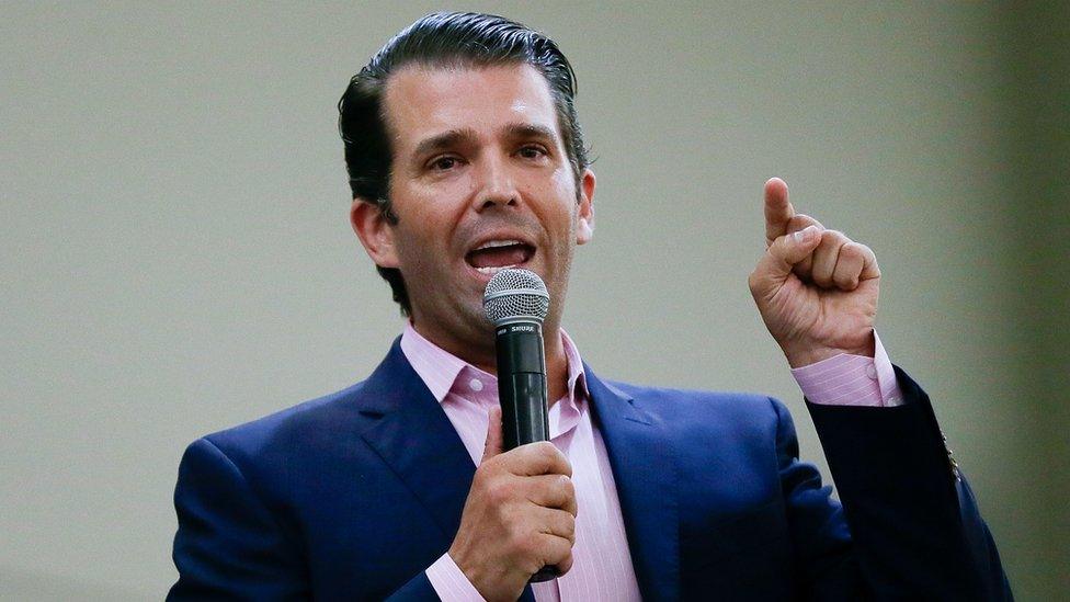 Donald Trump Jr speaks at a mid-term campaign event in Texas.