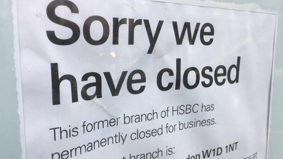 notice on bank: Sorry we have closed