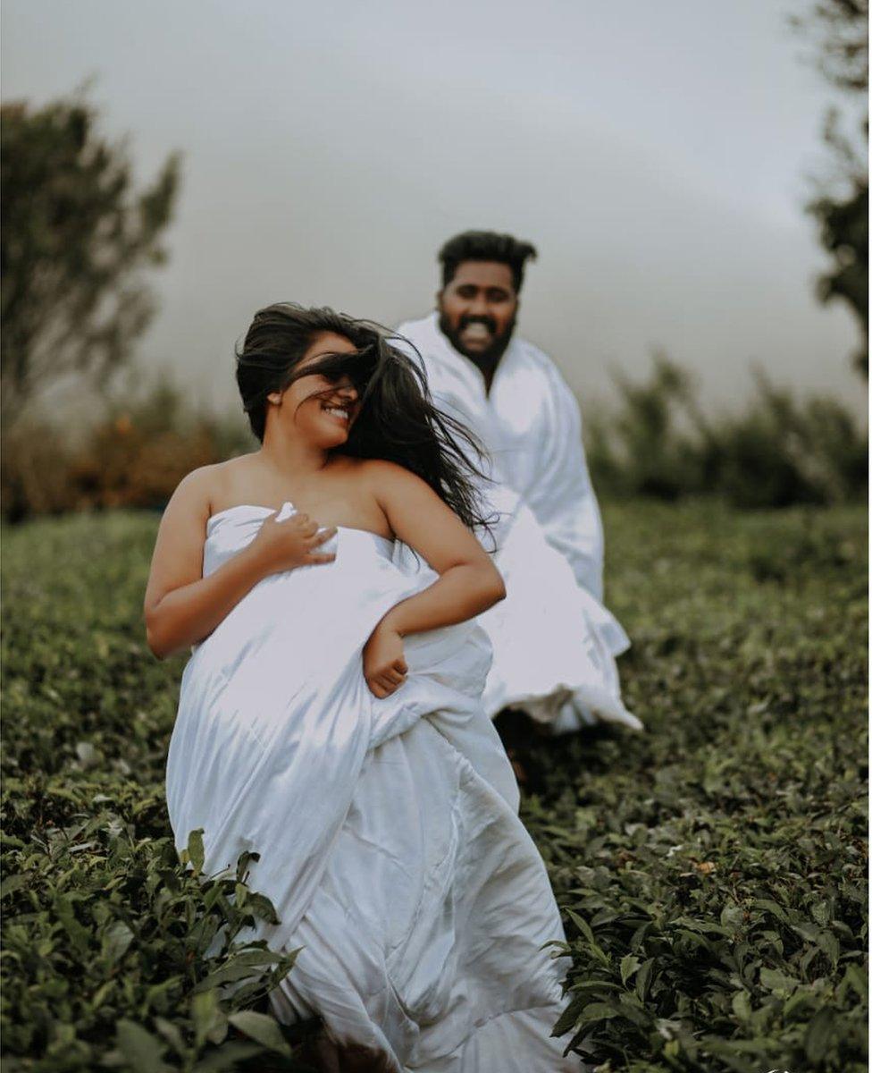 Lekshmi and Hrushi Karthik at their wedding photoshoot