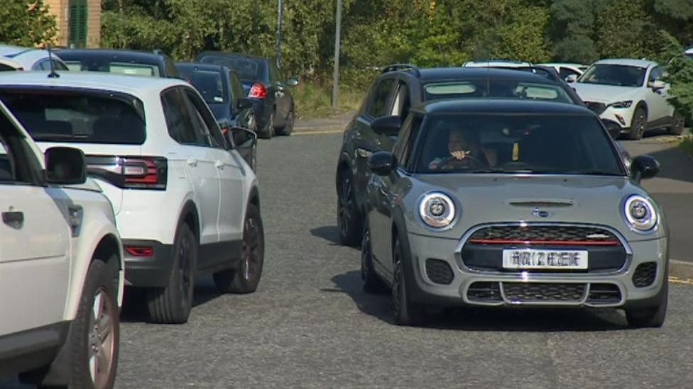 Long queues at the coronavirus testing site in Sunderland