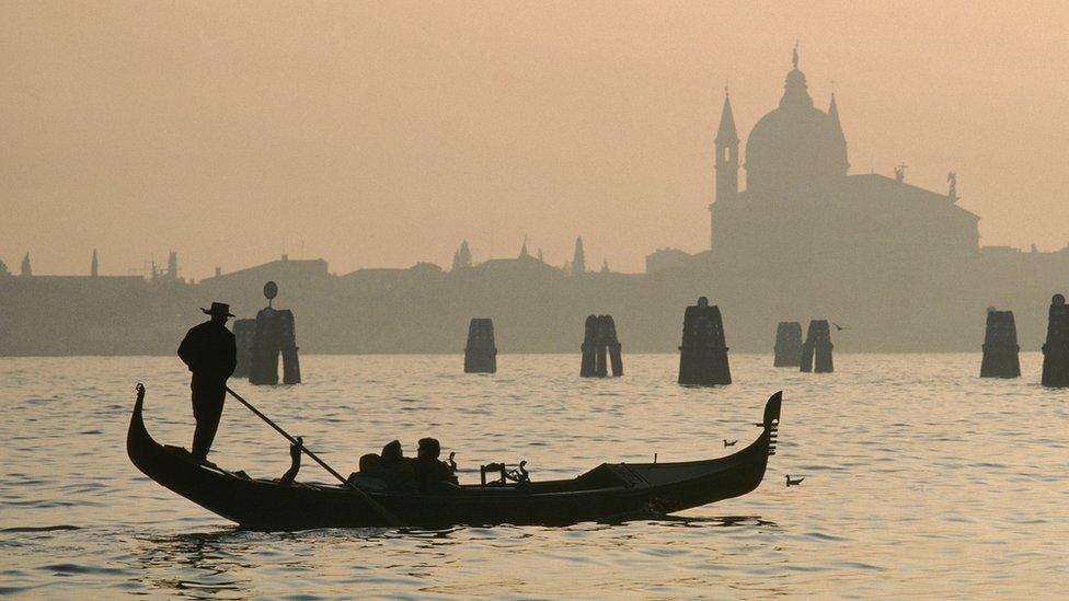 A gondolier in Venice