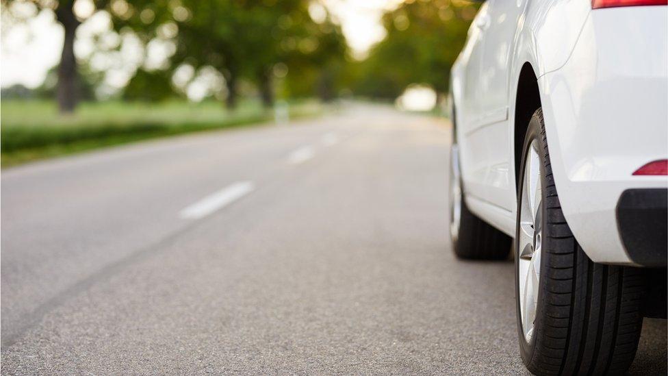 Car on road