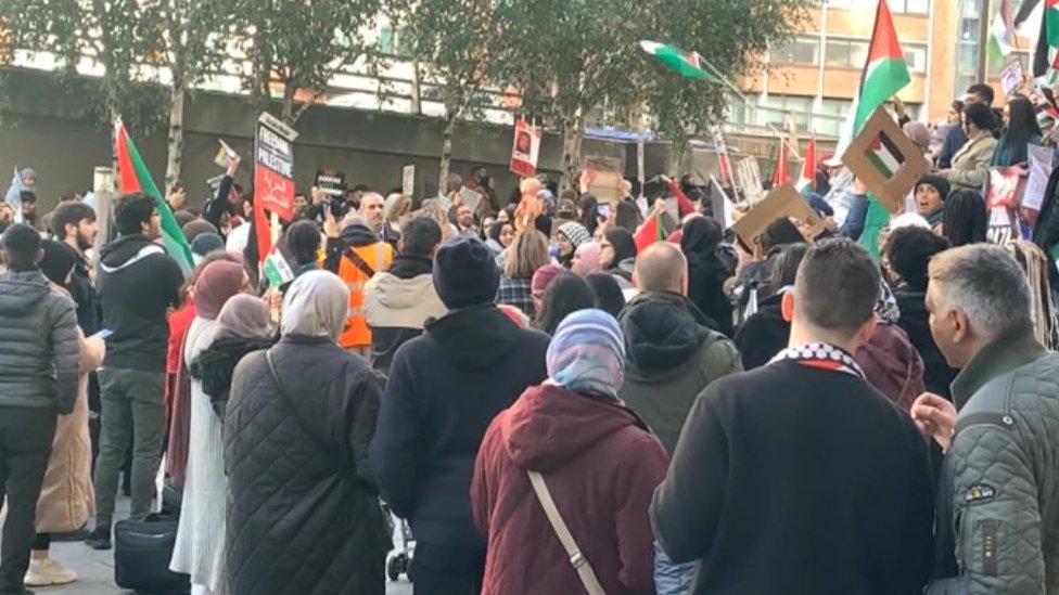 General view of the protest