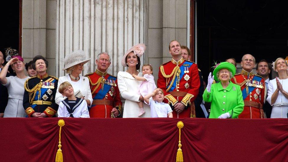 The Royal family on the balcony