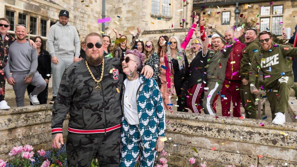 Rag'n'Bone Man and Beth Rouy and their wedding guests