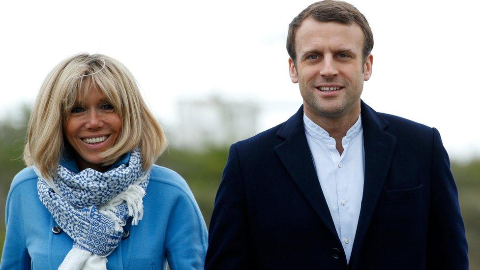 Brigitte and Emmanuel Macron, 22 Apr 17