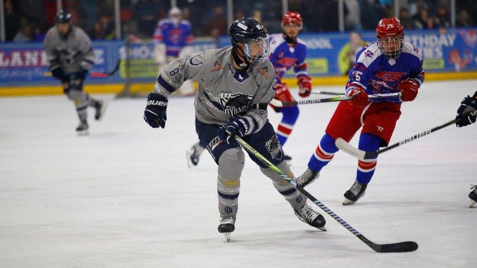 Invicta Dynamos player wearing neck guard