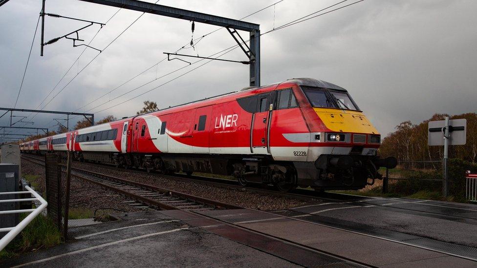 Brexit train protest Yaxley Cambridgeshire