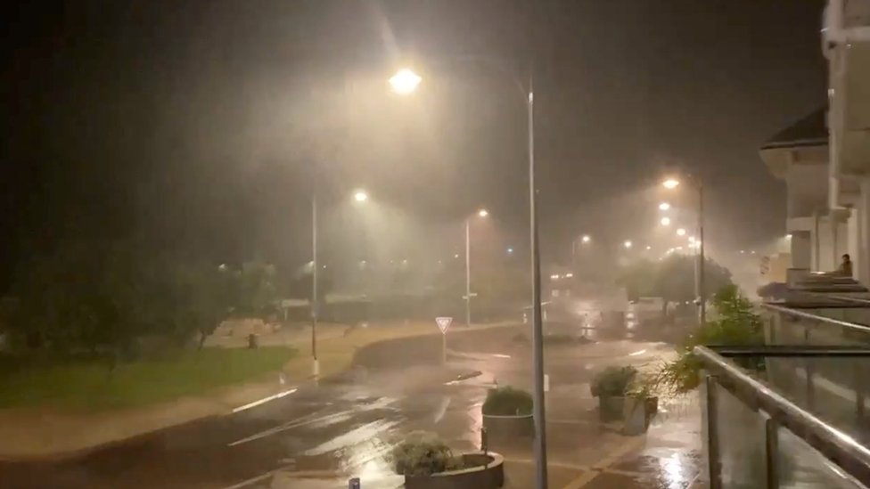 Heavy rain over Geraldton during Cyclone Seroja