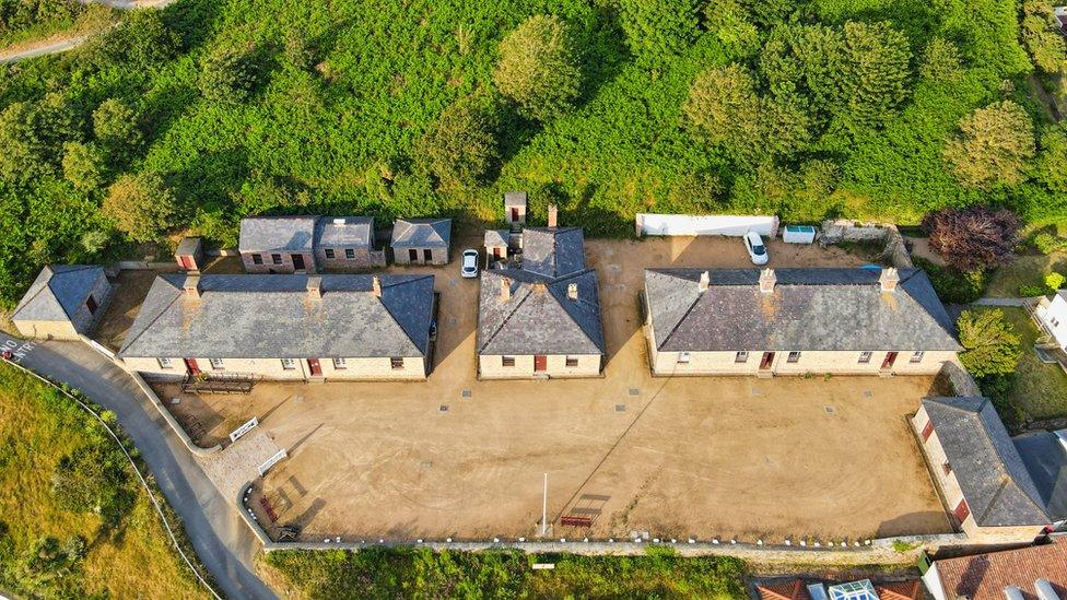 Greve de Lecq barracks aerial shot