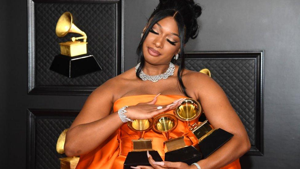 Megan Thee Stallion, winner of the Best Rap Performance and Best Rap Song awards for 'Savage' and the Best New Artist award