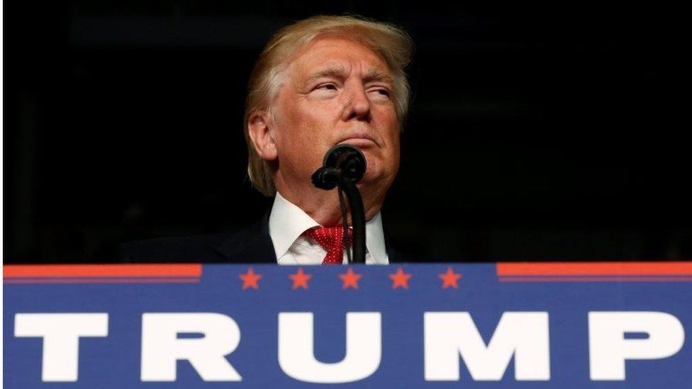 Republican presidential nominee Donald Trump holds a campaign rally in Fort Myers, Florida.