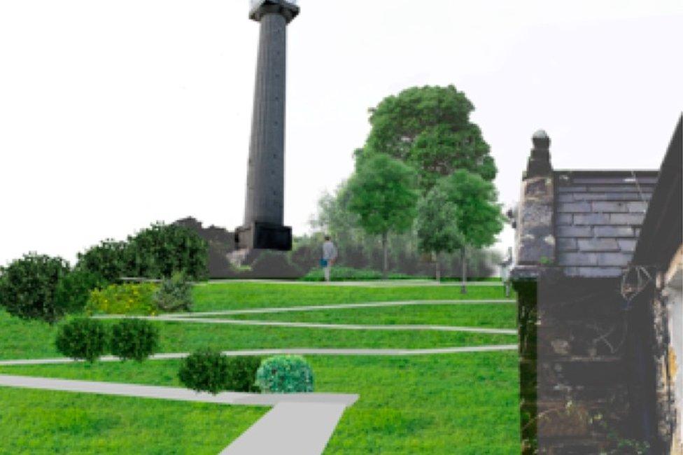 Proposed path leading to Marquess of Anglesey's column