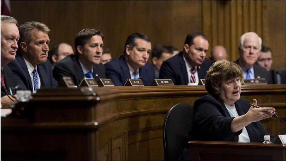 Rachel Mitchell asks questions on behalf of the Republican senators