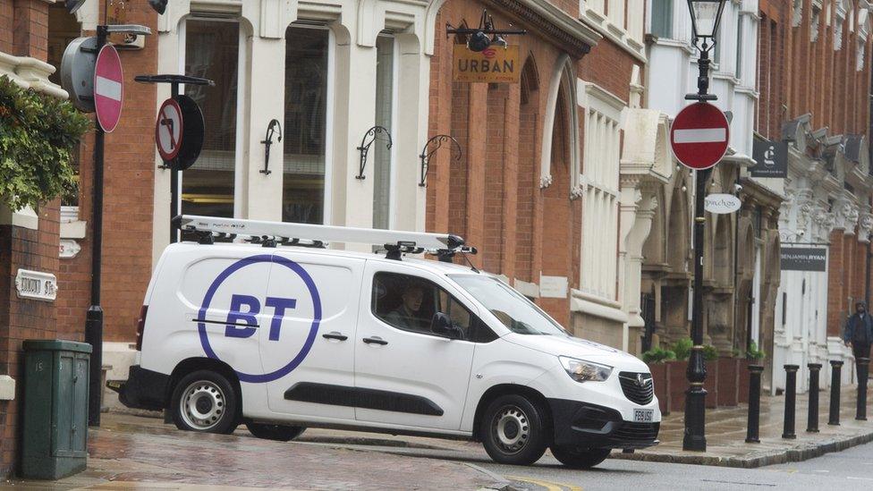 A BT van in Edinburgh