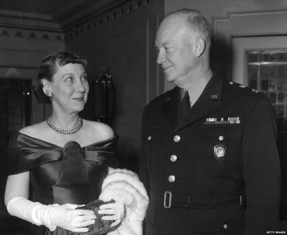 Maime Eisenhower with her husband, Dwight D Eisenhower