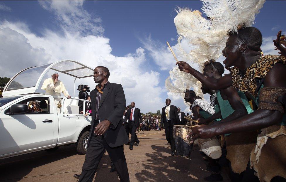 Pope in a Mitsubishi L200