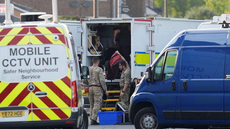 Emergency services at the scene in Brierley Road, Grimethorpe on Wednesday