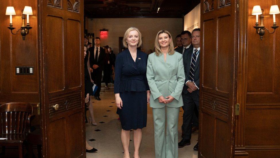 Liz Truss meets Ukraine's First Lady Olena Zelenska in New York