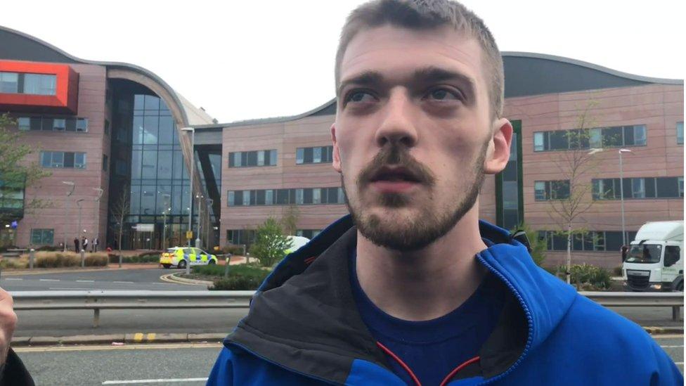 Tom Evans outside Alder Hey Children's Hospital