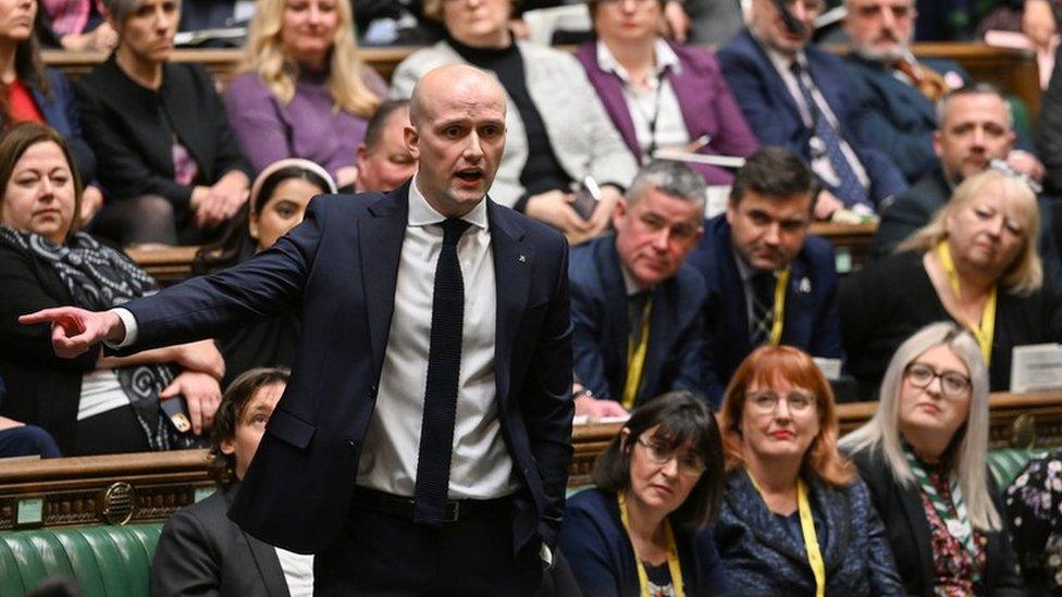 Stephen Flynn and SNP MPs in Commons