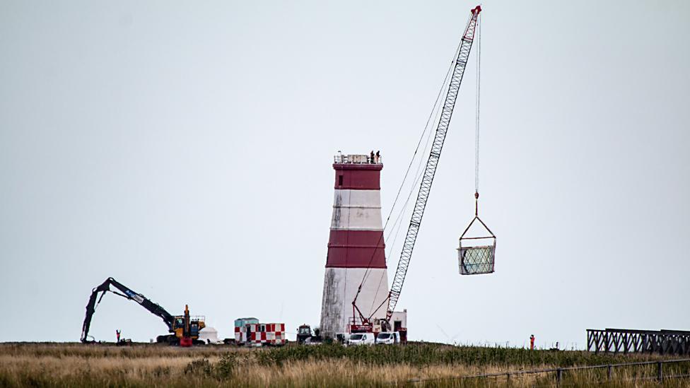 Lantern room lifted from Orfordness Lighthouse