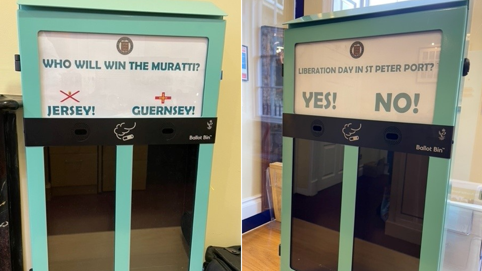 Guernsey cigarette butt ballot bins