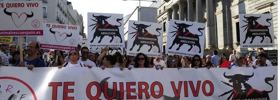 September 2016 protest against bullfighting in Madrid